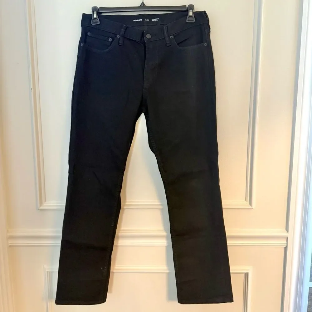 Old Navy Men’s Built in Flex Stretch Black Jeans 30X30‎ NWOT